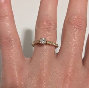 .24 Carat Diamond 18K Yellow Gold Engagement Ring Blue Nile Size 6